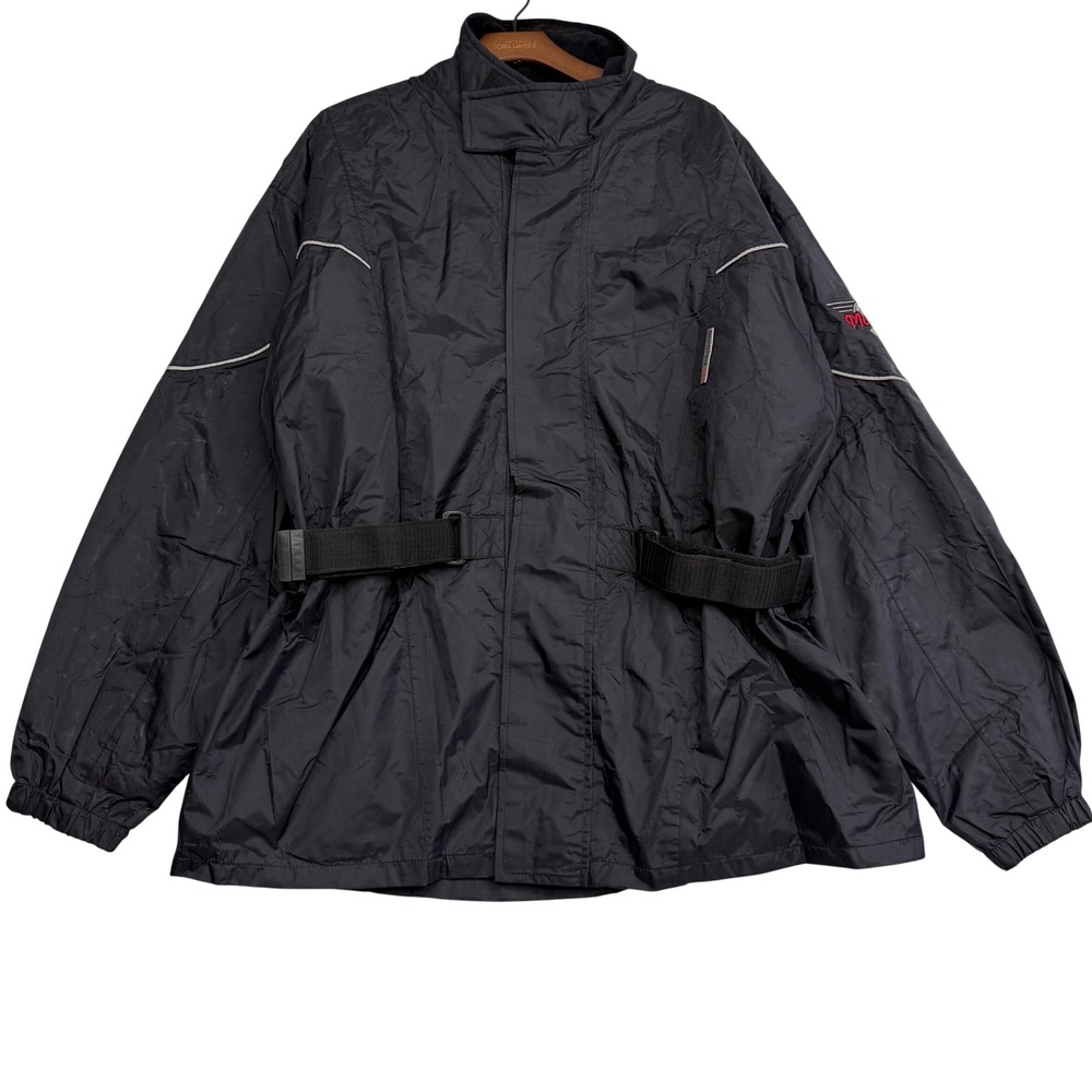 Milwaukee Motorcycle Clothing Company Black Rain Jacket Reflective MP-MARO Large